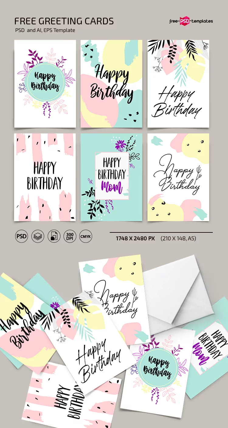 Free Greeting Card Template in PSD + AI, EPS