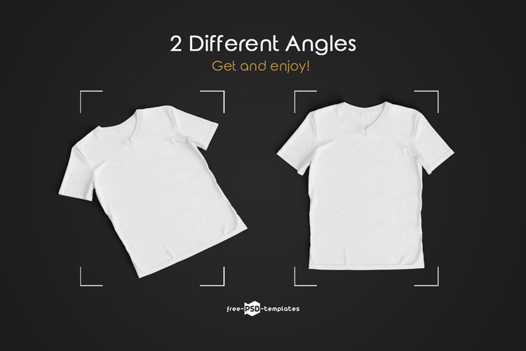 Download T-Shirts with V-Neck MockUp Set | Free PSD Templates