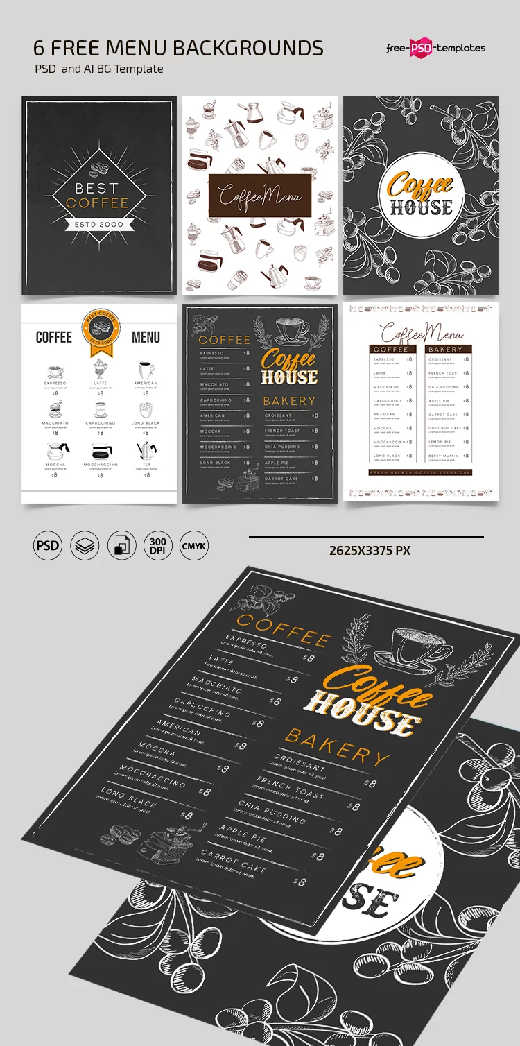 coffee shop menu templates