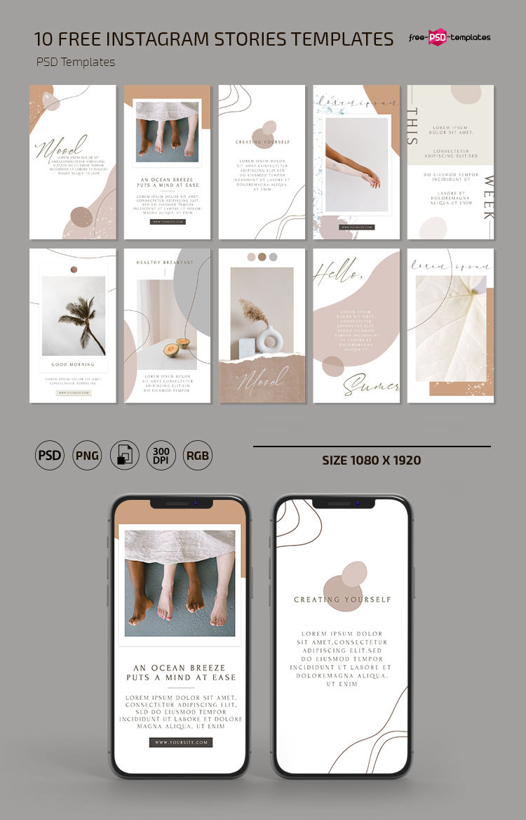 Free Minimal Instagram Stories Template In Psd Free Psd Templates