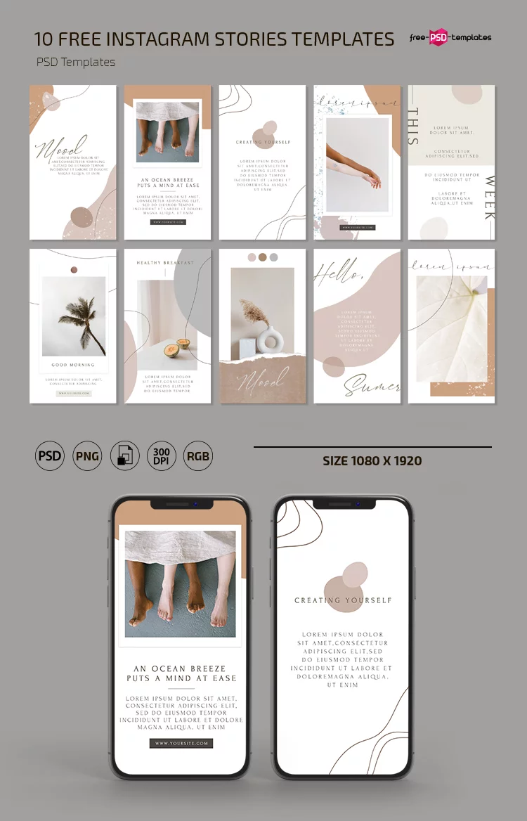 Free Minimal Instagram Stories Template in PSD