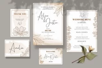 Free Wedding Invitation design Template in PSD + AI