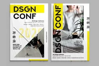 Free Conference Poster Template in PSD + AI, EPS