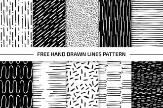 Free Hand Drawn Lines Pattern Set in EPS + PSD