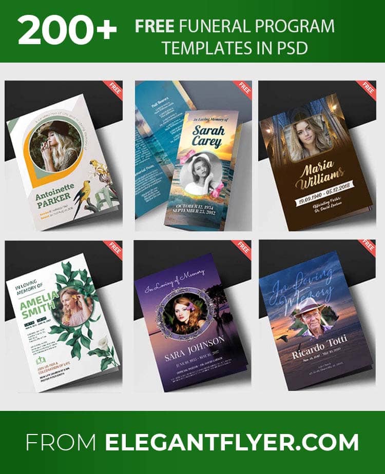 28+ Modern and Professional Free PSD Funeral Program Templates