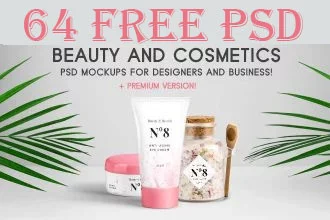 64+ Free PSD Beauty & Cosmetics PSD Mockups for designers and business + Premium version!