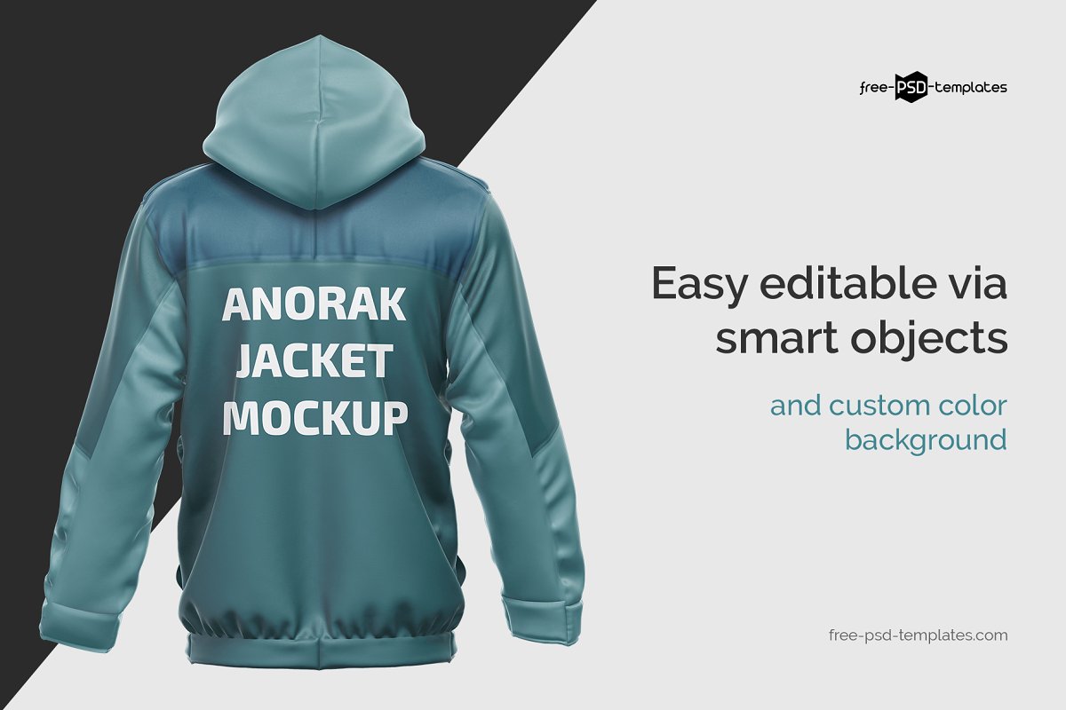 Download Mens Anorak Jacket Mockup | Free PSD Templates