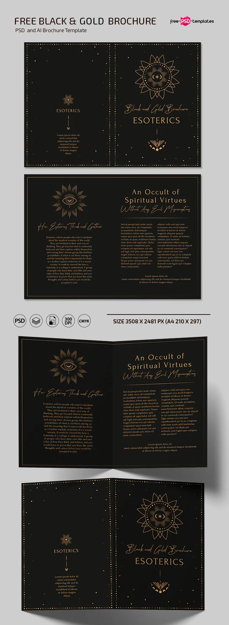 Free Esoteric brochure template (PSD, AI, EPS)