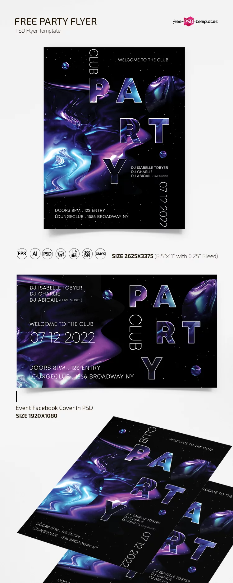 Free Party Flyer Template in PSD + AI