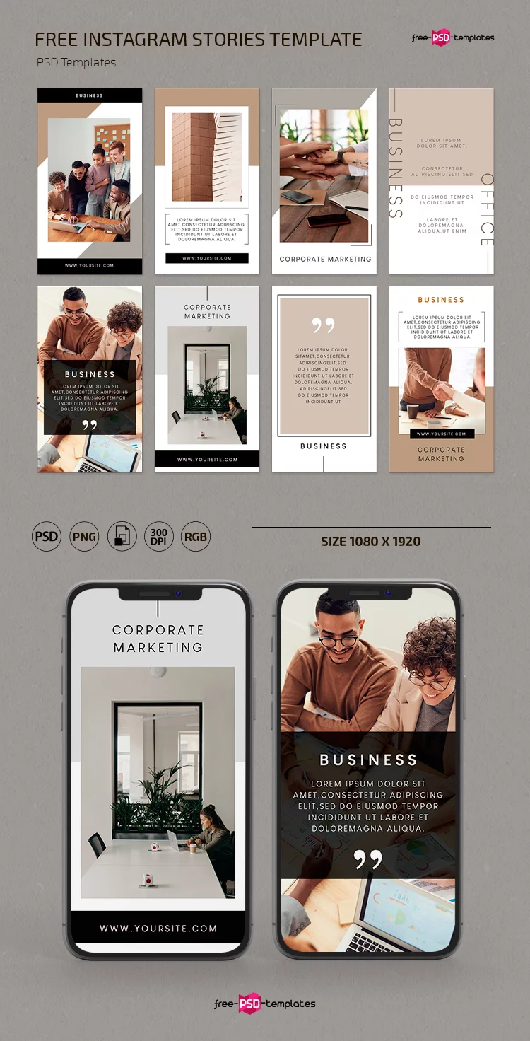 Free Business Stories Template in PSD
