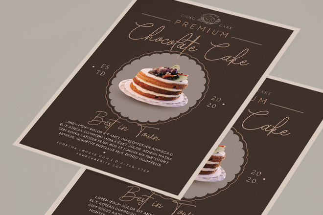 Brown, Classic Bakery Flyer Template in 3 Formats (FREE) - Resource Boy