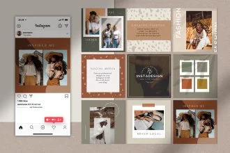 Free Instagram Blog Posts Template in PSD