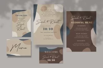 Free Wedding Invitation design Template in PSD