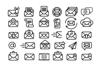 Free Email Icons Set in EPS + PSD