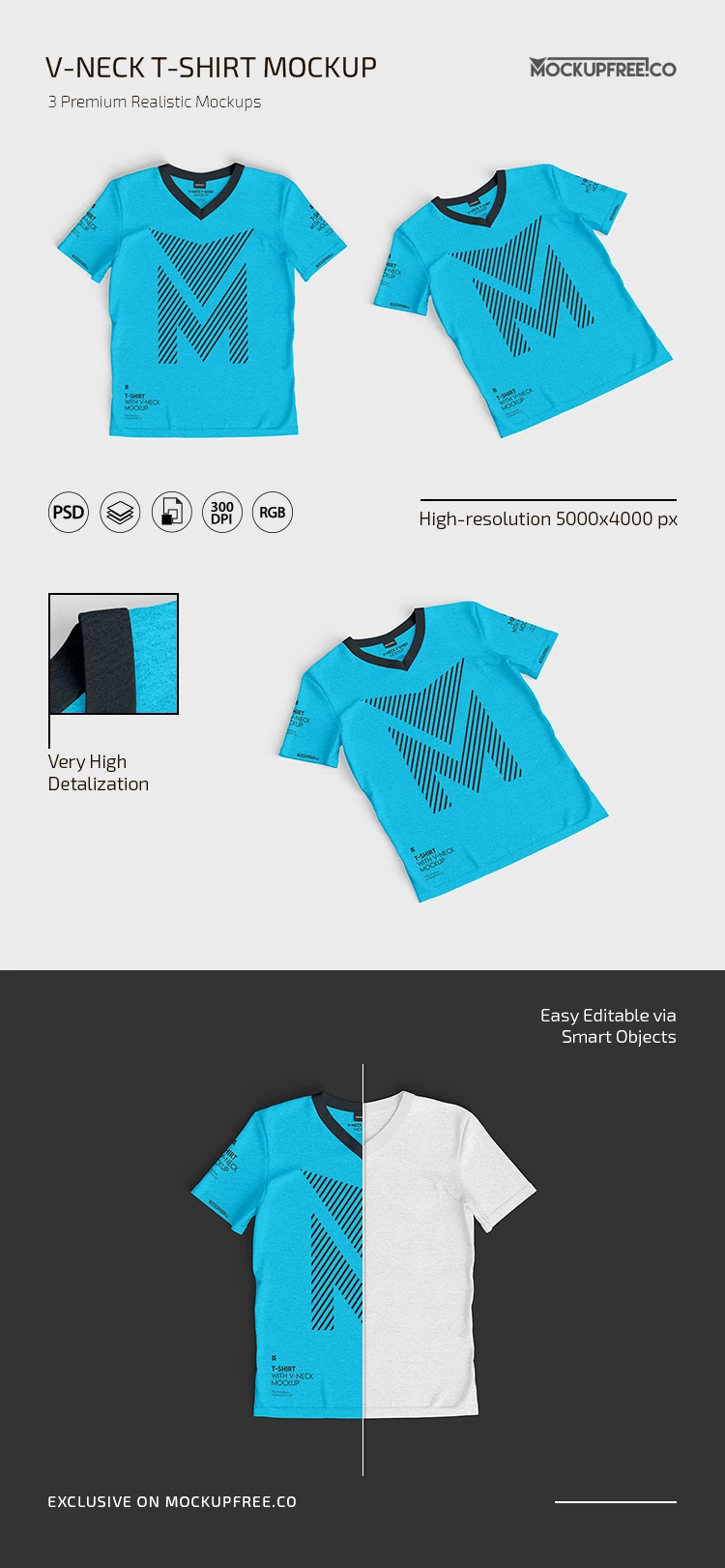 v neck t shirt template psd