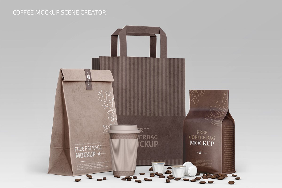Download Coffee Mockup Scene Creator | Free PSD Templates