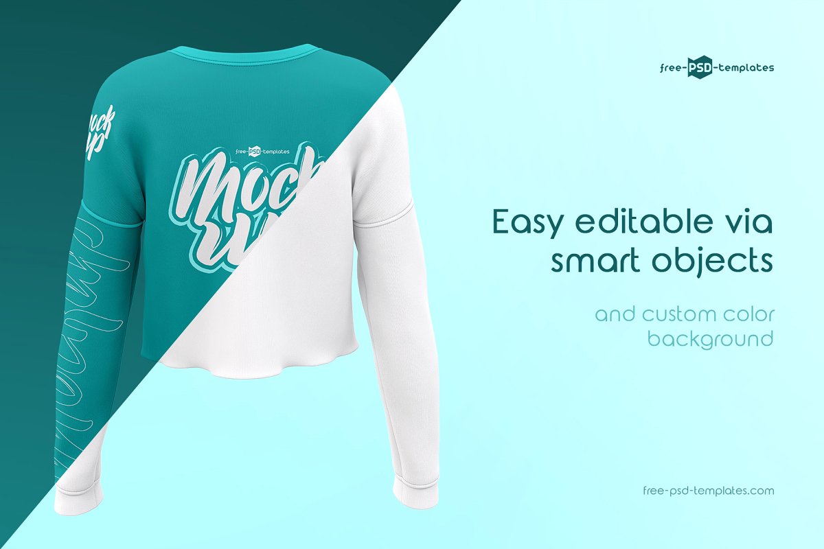 Download Women's Cropped Crew Fleece Mockup in PSD | Free PSD Templates