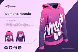 Women`s Hoodie MockUp Set in PSD Women`s Hoodie MockUp Set in PSD