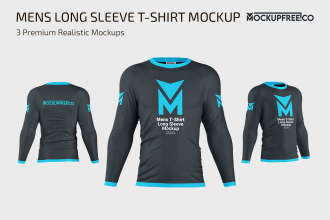 Men’s Long Sleeve T-Shirts MockUp Set