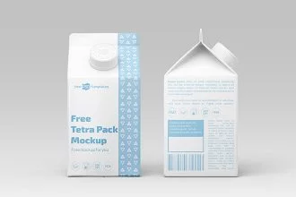 Free PSD Tetra Pack Mockup Templates