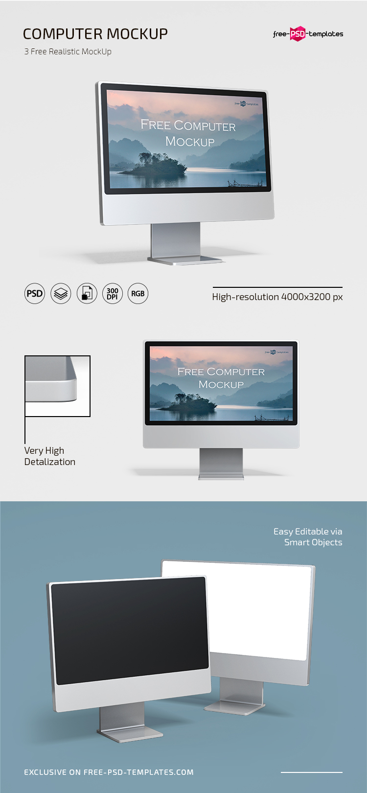 Download Free Computer Mockup In Psd Free Psd Templates