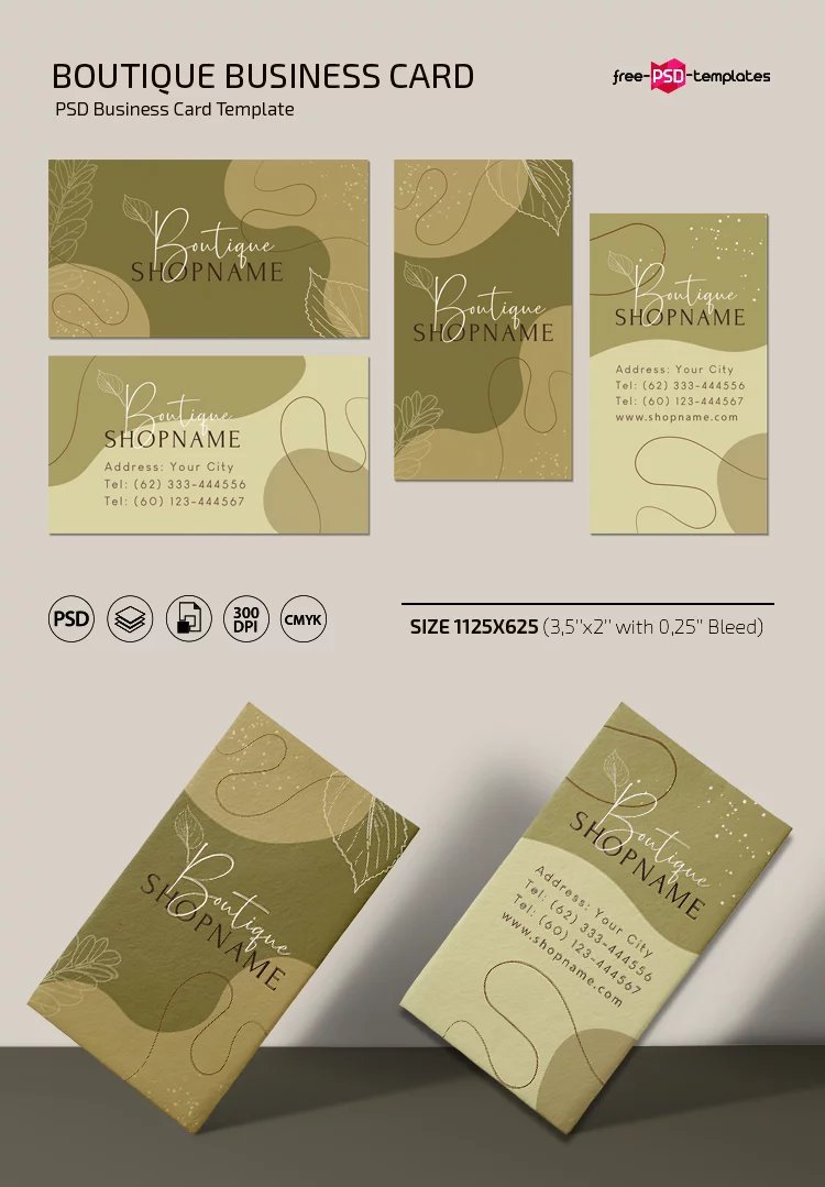 Free Boutique Business card Template in PSD