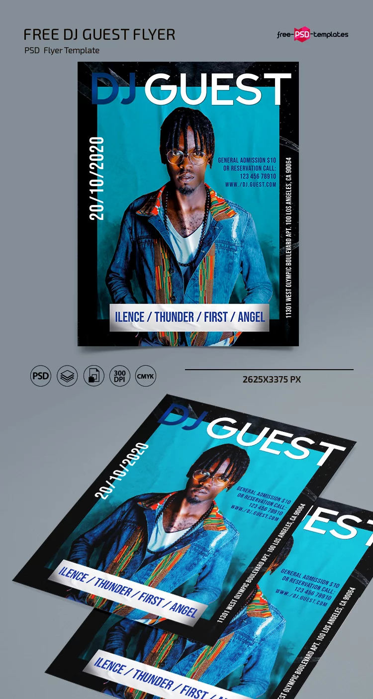 Free Dj Guest Flyer Template in PSD