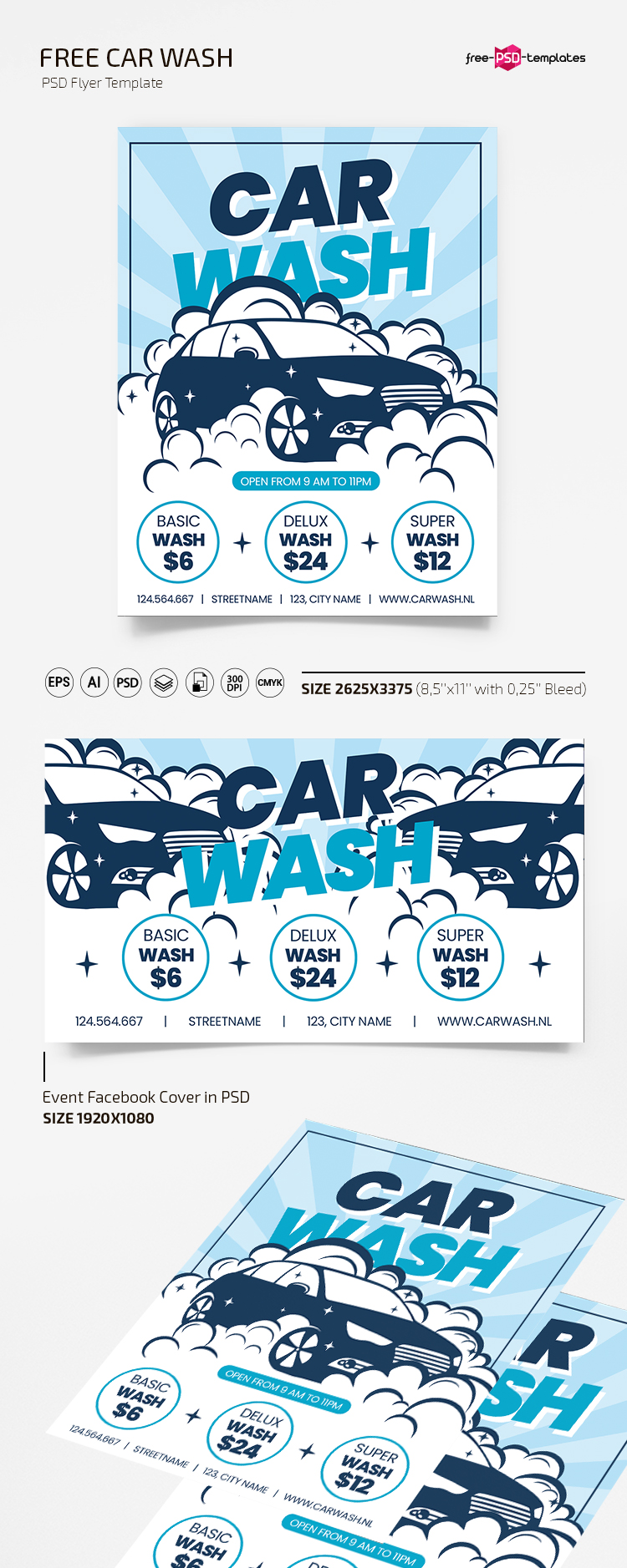 Car Wash Flyer Template from free-psd-templates.com