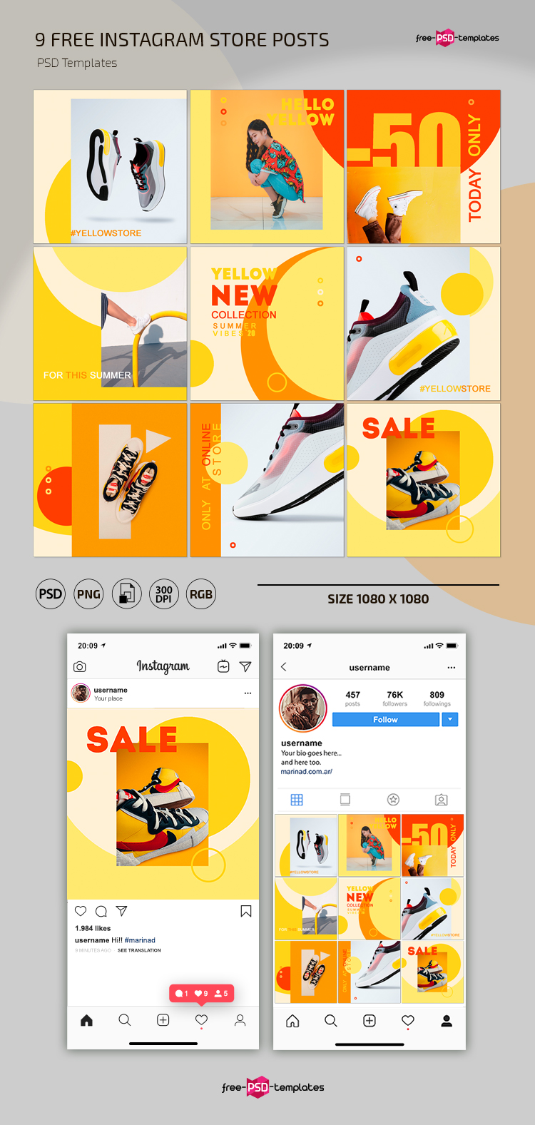 Instagram Store Posts Template In PSD Free PSD Templates
