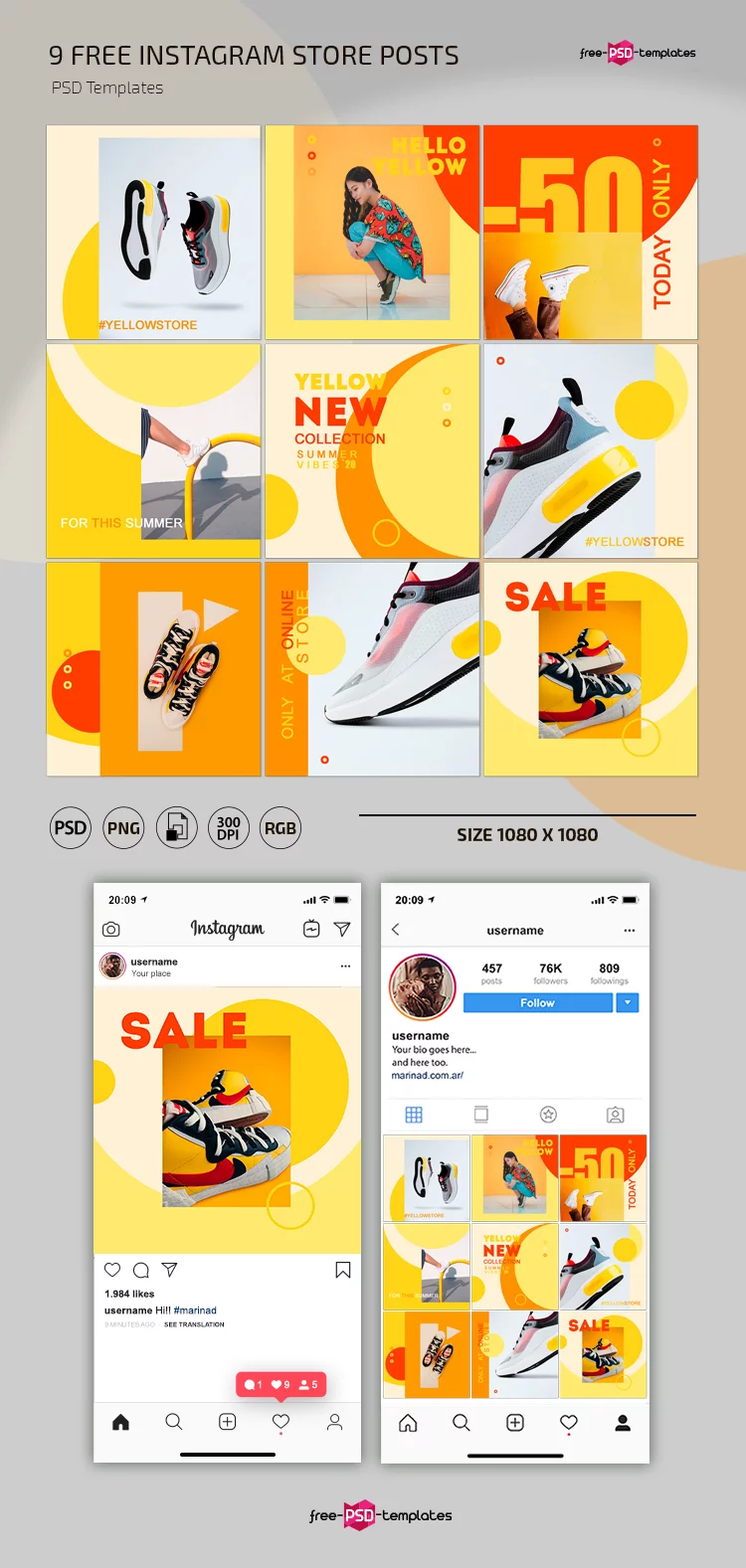 Instagram Store Posts Template in PSD