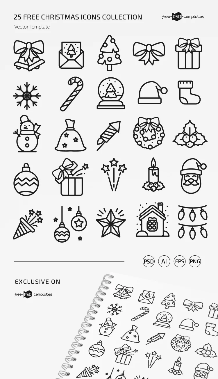 Free Christmas Icons Set in EPS + PSD