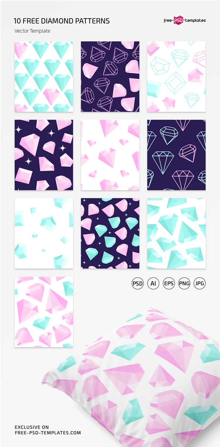 Free Diamond Pattern Set in EPS + PSD