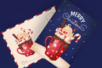 Free Christmas Postcard Templates in PSD + EPS