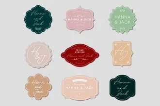 Free Wedding Labels Templates in PSD, AI, EPS
