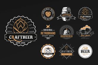Free Beer Logo Set Template in PSD, AI, EPS