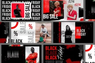 Free Black Friday Facebook Posts Template in PSD