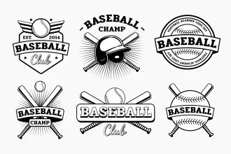 Free Baseball Logos Templates in EPS + PSD