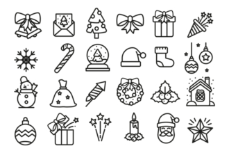 Free Christmas Icons Set in EPS + PSD Free Christmas Icons Set in EPS + PSD