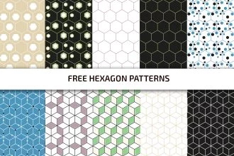 Free Hexagon Pattern Set Template in PSD + AI, EPS