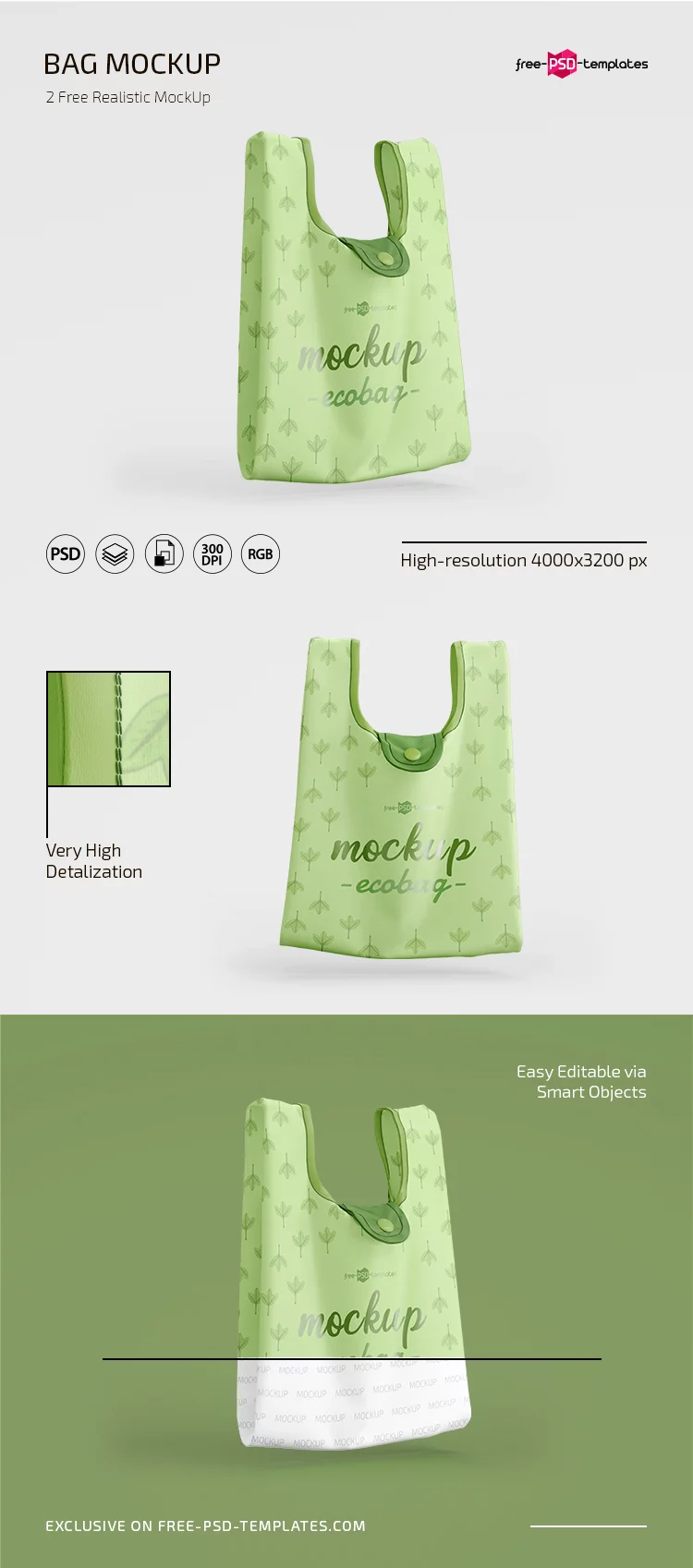 Free Bag Mockup in PSD