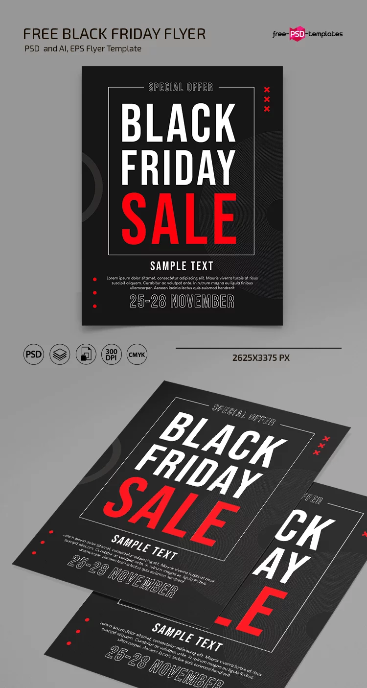 Free Black Friday Sale Flyer Template in PSD + Vector (.ai+.eps)