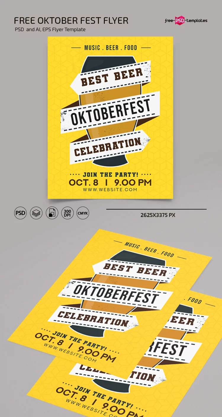 Free OktoberFest Flyer Template in PSD + Vector (.ai+.eps)