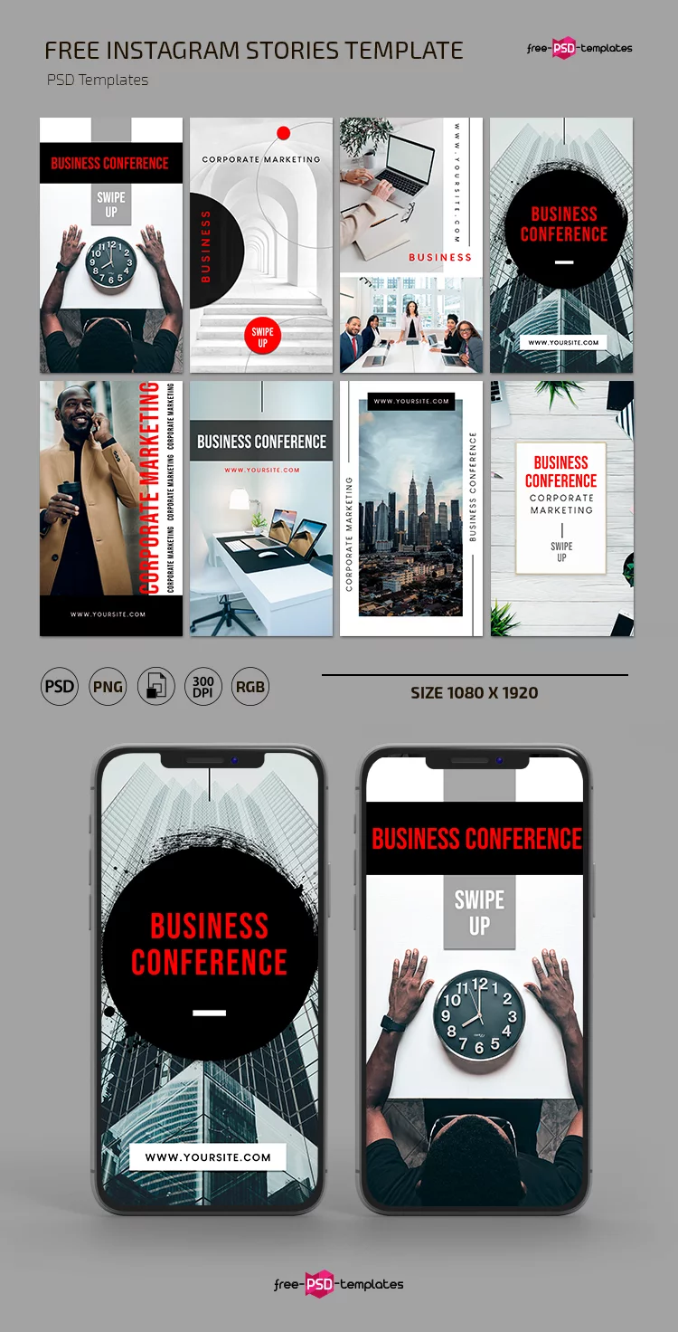 Free Business Conference Stories Template in PSD