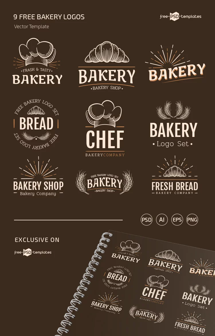 Free Bakery Logos Templates in EPS + PSD