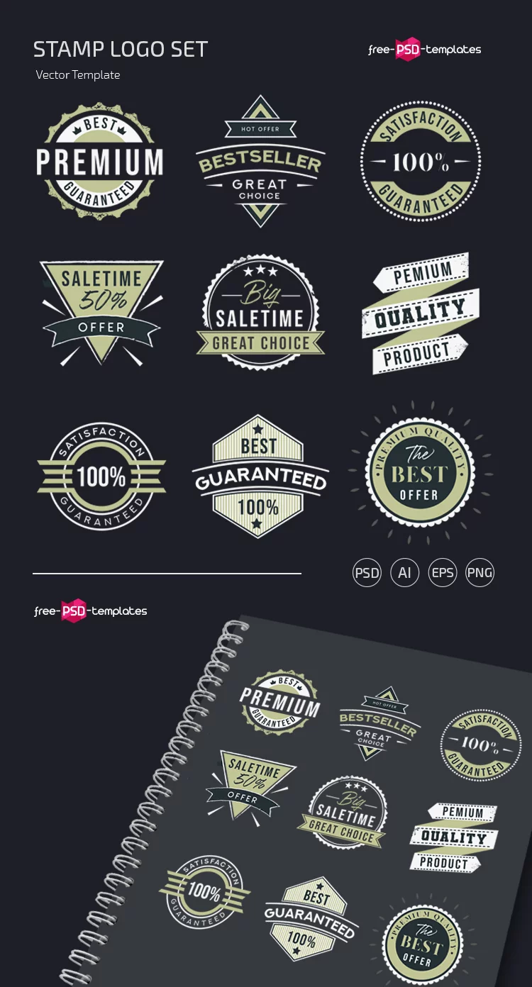 Free Logo Stamp Template in PSD + Vector by FreePSDTemplatesCom on