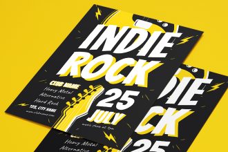 Free Indie Rock Flyer Template in PSD + AI