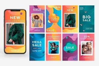 Free Instagram Stories Banners Template in Vector (.ai , .eps)