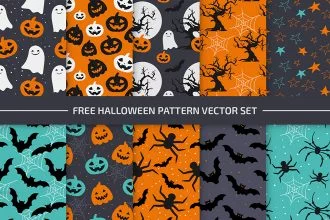 Free Halloween Pattern Set in EPS + PSD