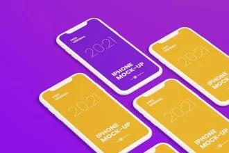 Free Minimal iPhone Mockups in PSD