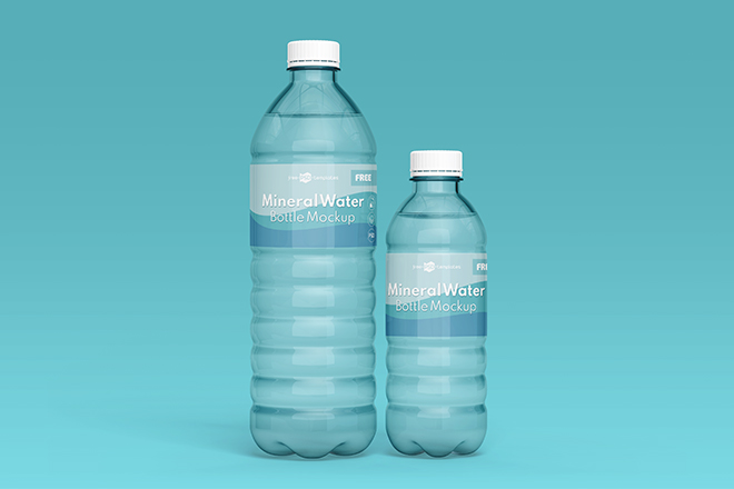 Small Plastic Water Bottle Mockup (PSD)